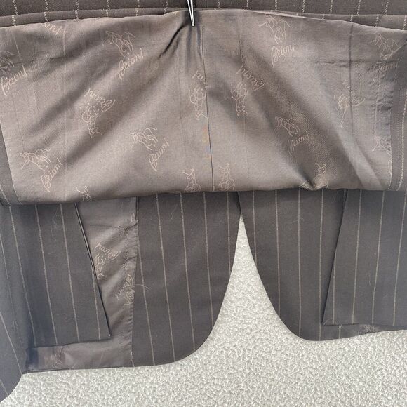 BRIONI Neiman MarcusTraiano Blazer Mens Brown 46L Gold Striped Jacket Wool‎ Coat - Picture 16 of 16